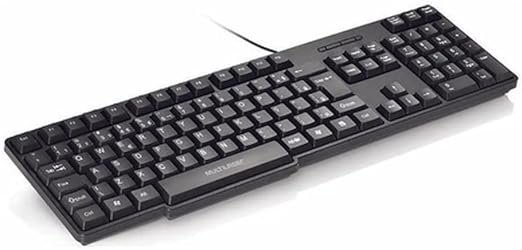Teclado Multilaser Slim com Fio USB Teclas Silenciosas Preto – TC213, Multilaser, Teclados, Windows ou Mac OS, Preto