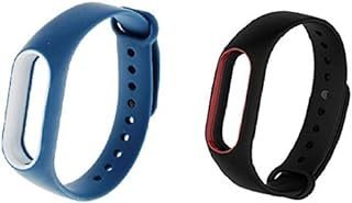 Kit 2 Pulseiras NSmart compatível com MI Band 2 (Azul_branco/Preto_Vermelho)