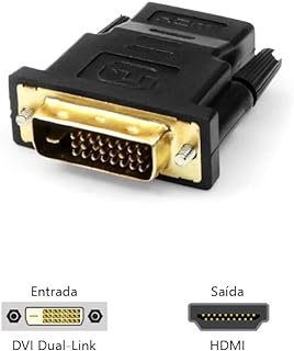 PlusCable Adaptador de video DVI Macho para HDMI Femea ADP-DVIHDMI10BK