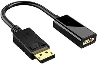 Adaptador conversor de porta de exibição 4K para HDMI macho fêmea cabo de exibição porta de exibição DP para cabo HDMI 2160p e 1080p 60Hz HDR áudio vídeo PC adaptadores