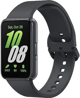 SAMSUNG Galaxy FIT 3 [2024] Tela AMOLED de 1,6 polegadas | Vida útil da bateria de 14 dias | Mais de 100 mostradores | Mais de 100 modos de exercício | Modelo internacional – (preto)