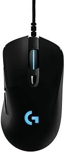 Mouse para jogos Logitech G403 Prodigy RGB – 16,8 milhões de cores de retroiluminação, 6 botões programáveis, memória integral, até 12.000 DPI