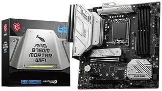 MSI Placa-mãe MAG B760M Mortar WiFi para jogos (suporta processadores Intel de 12ª/13ª geração, LGA 1700, DDR5, PCIe 5.0, M.2, LAN de 2,5 Gbps, USB 3.2 Gen2, Wi-Fi 6E, mATX)
