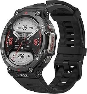 Amazfit T-Rex 2 Rugged Smart Watch, Certificado Militar, GPS, Duração da Bateria 24 Dias, Pacer, Altitude, 10 ATM Resistente à Água (Black)