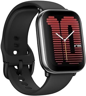 Relógio inteligente Amazfit Active, 1,75 polegadas HD AMOLED Bluetooth Phone e reprodução de música, 5 sistemas de posicionamento por satélite e navegação de rotas (preto)