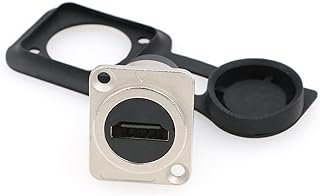 SZRMCC Acoplador HDMI HDMI tipo D conector de montagem em painel de passagem fêmea para fêmea à prova de intempéries tampa de poeira adaptador de extensão de anteparo para receptor de sinal de tomada