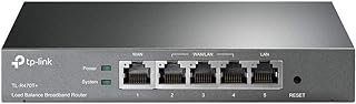 TP-Link TL-R470T + Roteador Multi WAN inteligente / 5 portas 10/100 Mbps / controle e gerenciamento de rede, Cinza