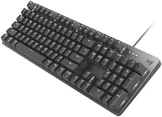 Logitech Teclado iluminado mecânico K845, pernas de inclinação fortes ajustáveis, tamanho completo, capa superior de alumínio, 104 teclas, cabo USB, janelas (TTC Brown)