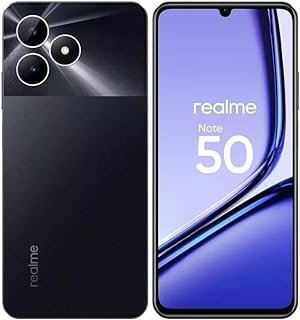 Smartphone realme Note 50 3+64GB Versão Brasil 6.74” 90Hz Large Display Screen 13MP AI Camera IP54 Waterproof 5000mAh Fast Charging Powerful 8-Core Chipset New (Preto)