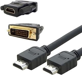 Kit Adaptador DVI-D Macho x HDMI Fêmea + Cabo HDMI 1.4 de 1,50 mts