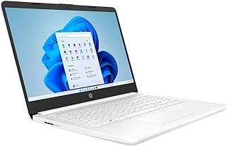 HP Computador notebook HD 14-dq0032dx 14 polegadas, Intel Celeron N4020 1,1 GHz, 4GB RAM, 64GB eMMC memória flash, Windows 11 Home S, Snowflake White