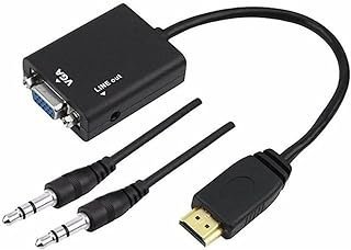 Adaptador Cabo Conversor Hdmi X VGA Cabo Com Saída P2 Áudio Transmissão de Vídeo + Áudio HDMI para VGA Adaptador 1080p Smart PREMIUM JF UTILIDADES