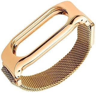 Pulseira Relógio Xiaomi MI BAND 2 Aço (Gold magnética)