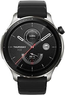 O relógio inteligente Amazfit GTR 4 tem GPS, rastreamento de passos, Alexa integrado, chamadas e mensagens de texto Bluetooth, duração da bateria de 14 dias (preto)