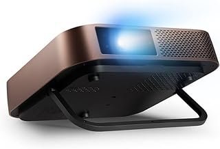 ViewSonic Projetor portátil M2 1080p com 1200 lúmens LED, trapezoidal H/V, foco automático, alto-falantes Bluetooth Harman Kardon, HDMI, USB C, 12 GB de armazenamento, transmita Netflix com dongle