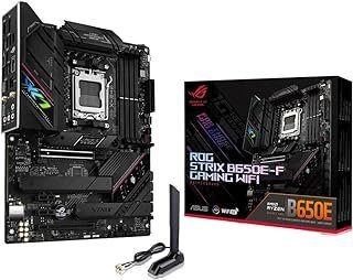 ASUS Placa mãe para jogos ROG Strix B650E-F Gaming WiFi AM5 (LGA1718) Ryzen 7000 (12 + 2 estágios de energia, DDR5,3xM.2, PCIe® 5.0, WiFi 6E, 2.5G LAN, USB 3.2 Gen 2×2 porta Tipo-C®)