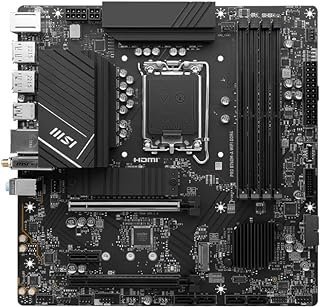 MSI Placa-mãe PRO B760M-A WiFi DDR4 ProSeries (suporta processadores Intel de 12ª/13ª geração, LGA 1700, DDR4, PCIe 5.0, M.2, LAN de 2,5 Gbps, USB 3.2 Gen2, Wi-Fi 6E, mATX)