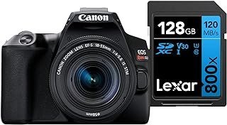 Câmera Digital Canon EOS Rebel SL3 (BKUS) 1855F4STM BR kit com Cartão de Memória Lexar Blue 128GB