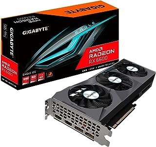 GIGABYTE Placa gráfica Radeon RX 6600 Eagle 8G, sistema de resfriamento WINDFORCE 3X, placa de vídeo GDDR6 de 8 GB 128 bits, GV-R66EAGLE-8GD