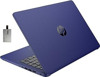 HP Notebook HD BrightView 2022 Stream de 14 polegadas, processador Intel Celeron N4120, 16 GB de RAM, SSD de 64 GB, Intel HD Graphics, 720p Webcam, 1 Year Office 365, azul, Win 11, cartão USB Snowbell de 32 GB