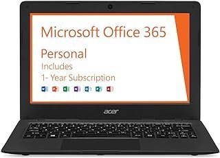 Acer Aspire One Cloudbook, 11 polegadas HD, 32 GB, Windows 10, azul elétrico (AO1-131-C620) inclui Office 365 Personal – 1 ano, Cinza, Mineral Gray, 11-Inch