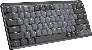 Logitech MX Teclado mecânico Mini para Mac iluminado sem fio, interruptores de desempenho discretos, teclas táteis silenciosas, retroiluminado, Bluetooth, USB-C, Apple, iPad – Cinza espacial