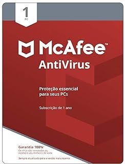 McAfee Antivírus – Programa Premiado De Proteção Contra Ameaças Digitais, Programas Não Desejados, 1 PC – Cartão – 2021 – Windows
