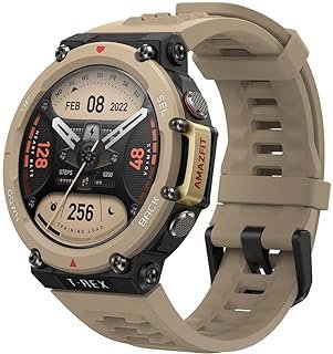 Amazfit T Rex 2 SmartWatch Relógio desportivo de com GPS navegação em tempo real exercício de força 150 modos desportivos, frequência cardíaca, monitorização SpO2 Khaki