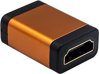 Duttek Acoplador HDMI, adaptador HDMI fêmea para fêmea, conector HDMI banhado a ouro suporta Ethernet 4kx2k@60HZ, vídeo 3D, UHD, HDR, HDCP e mais (laranja)