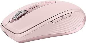 Mouse sem fio Logitech MX Anywhere 3 Compacto, Confortável, Uso em Qualquer Superfície, USB Unifying ou Bluetooth, Recarregável para Apple Mac, iPad, Windows PC, Linux, Chrome – Rosa