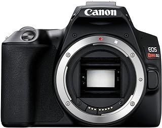 CANON Câmera EOS Rebel SL3 DSLR, Wi-Fi integrado, CMOS AF de pixel duplo e tela sensível ao toque de vários ângulos de 3 polegadas, corpo, preta