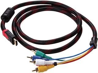 Funnytoday365 Qxf Cabo adaptador conversor componente AV 1,8 m Hdmi para 5-RCA vídeo áudio AV para HDTV DVD 1Stl