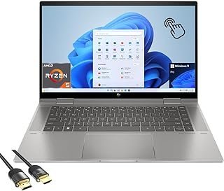 HP Envy x360 2 em 1 Laptop Touch, tela FHD IPS Micro-edge de 15,6 polegadas, AMD 6-Core Ryzen 5 7530U, 32GB RAM, SSD PCle de 2TB, KB retroiluminado, WiFi 6E, USB-C, Webcam, cabo HDMI PDG, versão dos