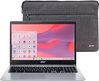 Acer Notebook Chromebook 315 HD de 15,6 polegadas, Intel Celeron N4020, 4 GB de RAM, 64 GB eMMC, Chrome OS + capa protetora, prata
