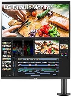Monitor LG Ergo DualUp 28 SDQHD, 60Hz, Nano IPS, HDMI e USB-C, HDR 10, Ajuste de Altura, Som Integrado, VESA, PBP – 28MQ780