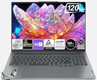 Lenovo Laptop IdeaPad Pro 5i 16 ″ 2,5K 120Hz – i5-13500H – RTX 3050 – TÜV e Eyesafe – MIL-STD-810H – Win11 Pro W/HDMI (16 GB RAM | SSD PCIe de 1 TB)