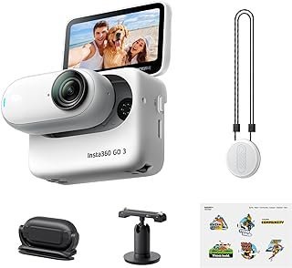 Insta360 GO 3 64 GB – Câmera Vlogging para criadores, Vloggers, mini câmera de ação com tela sensível ao toque, leve e portátil, POV mãos livres, montagem em qualquer lugar, estabilização,