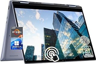 Dell Notebook Inspiron 2 em 1 FHD com tela sensível ao toque, laptop conversível de 14 polegadas, AMD Ryzen 5 7530U (Beat i7-11600H), 8 GB de RAM, SSD de 512 GB, Windows 11 Home, teclado