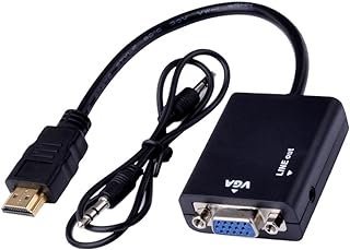 Cabo Hdmi Para VGA Conversor Adaptador Com Saída P2 De Áudio