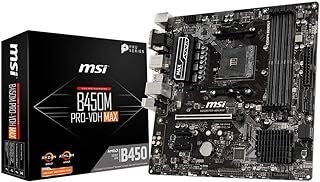MSI Placa mãe AMD B450 PRO-VDH Max AM4 Micro ATX DDR4-SDRAM
