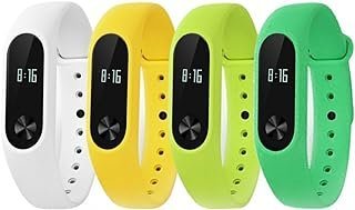 Kit 4 pulseiras extras para MI BAND 2 (Branca/Amarela/Verde/Verde)