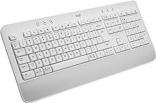 Teclado Sem Fio Logitech Signature K650 Com Apoio para as Mãos, Resistente a Derramamentos, Teclado Numérico, Conexão Bluetooth ou Receptor USB Logi Bolt e Layout US INTL- Branco