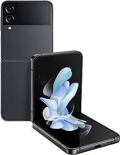 SAMSUNG Celular Galaxy Z Flip 4, Smartphone Android desbloqueado de fábrica, 128 GB, modo flexível, câmera mãos livres, compacto, design dobrável, tela informativa, versão dos EUA, 2022, grafite