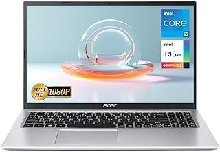 acer Aspire Laptop, tela FHD de 15,6 polegadas, Intel Core i5-1135G7, 8GB RAM, SSD de 512 GB, Webcam, HDMI, RJ45, Wi-Fi 6, Windows 11 Home, prata
