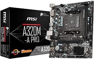 MSI ProSeries Placa mãe AMD A320 1ª, 2ª, 3ª geração compatível com Ryzen AM4 DDR4 HDMI DVI USB 3 Micro-ATX (A320M-A PRO)
