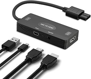 WUKUR Adaptador conversor N64 para HDMI compatível com conversão 16:9/4:3 compatível com Nintendo 64/Game Cube/SNES Gamecube adaptador HDMI