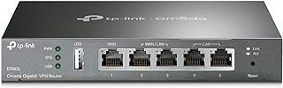 TP-Link ER605 | Roteador VPN com Fio Multi-WAN | Até 4 Portas WAN Gigabit | Roteador SPI Firewall SMB | Omada SDN Integrado | Equilíbrio de carga | Proteção contra raios | Proteção vitalícia limitada