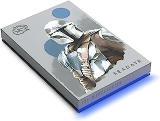 Seagate The Mandalorian Drive Edição Especial FireCuda Disco Rígido Externo 2TB Oficialmente Licenciado – 2,5 polegadas USB 3.2 Geração 1 Azul LED RGB Iluminação com Serviços de Resgate (STKL2000405)
