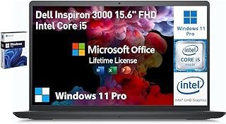 Dell Notebook empresarial Inspiron 15 3000, tela FHD de 15,6 polegadas, Intel Core i5-1135G7 de 11ª geração, Windows 11 Pro, 32 GB de RAM, SSD de 1 TB, teclado numérico, HDMI, preto
