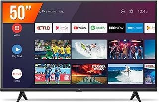 Smart TV Android LED 50” 4K UHD TCL 50P615, 3 HDMI, 2 USB, Wi-Fi, Bluetooth e Controle Remoto com Comando por controle de Voz e Google Assistant